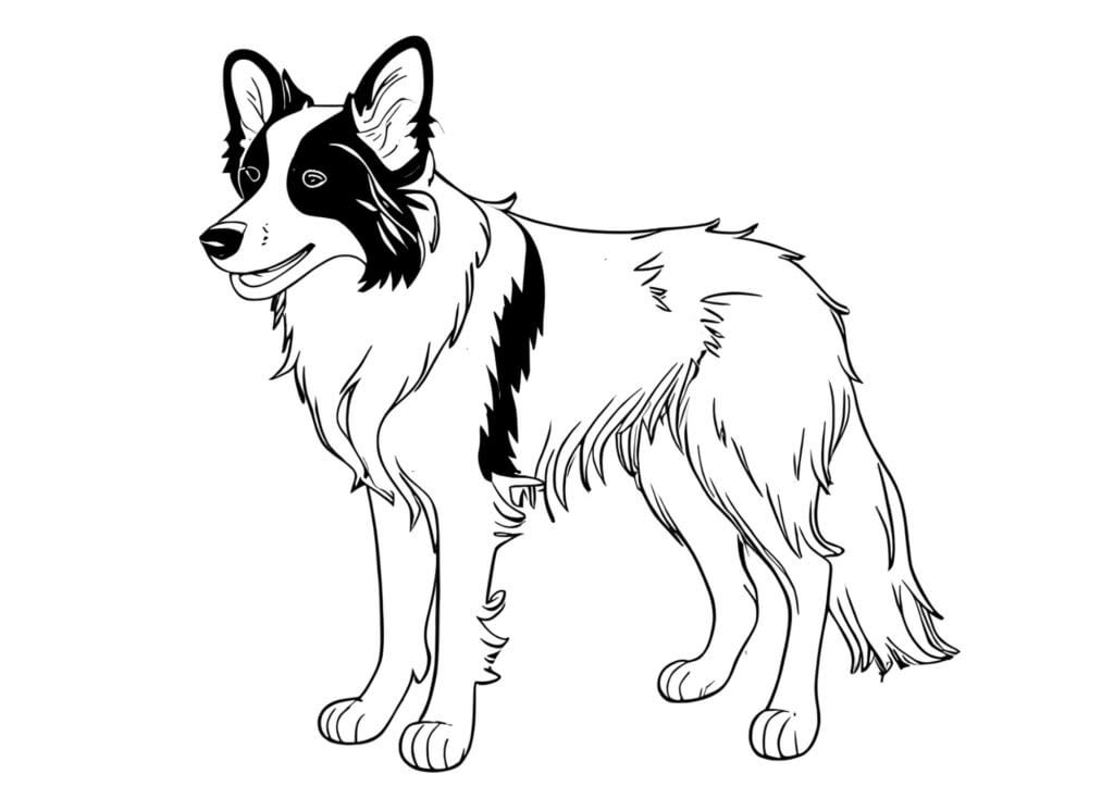 illustration of a Border Collie Dog 