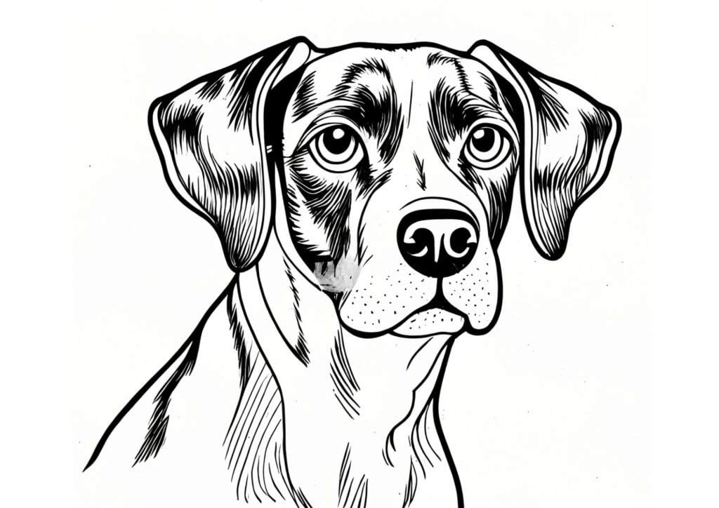 German Short-Haired Pointer Dog coloring sheet