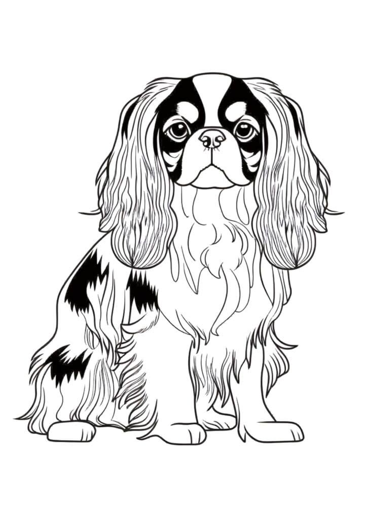 King Charles Spaniel Dog coloring page