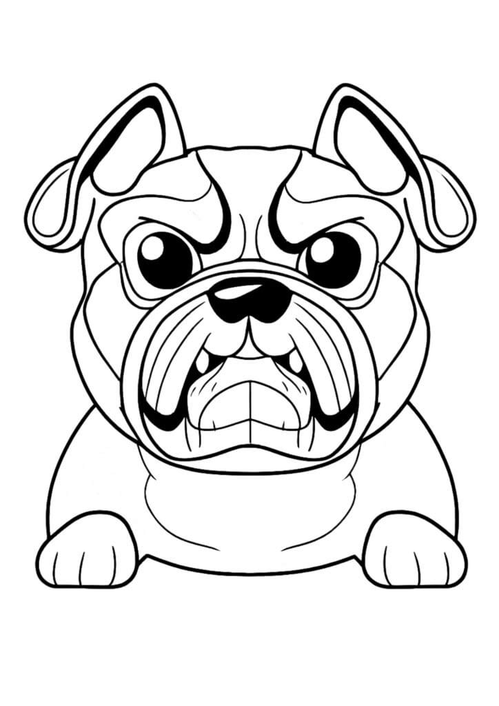 angry dog as a coloring page