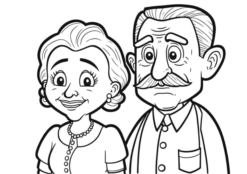 coloring pages of grandparents - Coloring Oasis