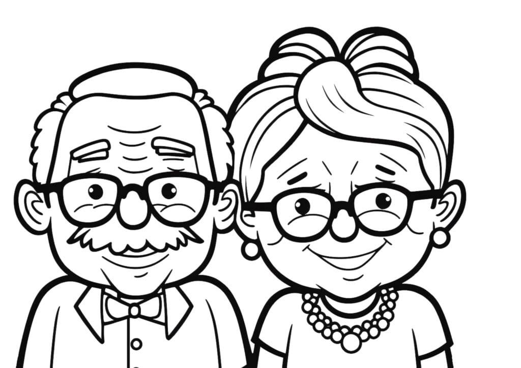 coloring pages of grandparents - Coloring Oasis