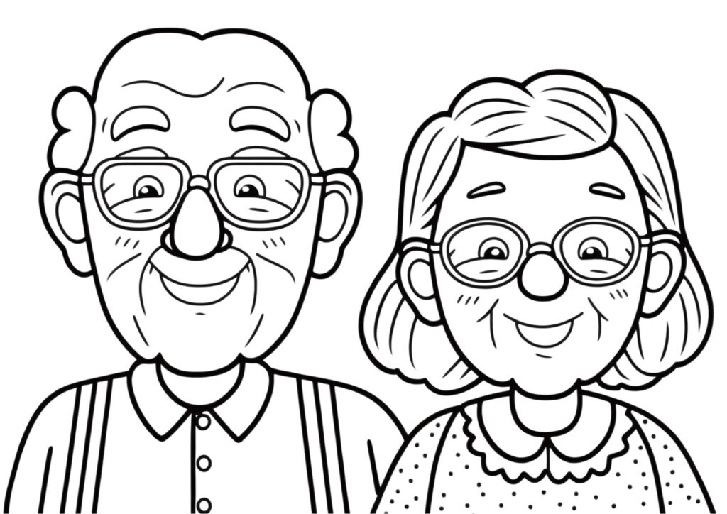 coloring pages of grandparents - Coloring Oasis