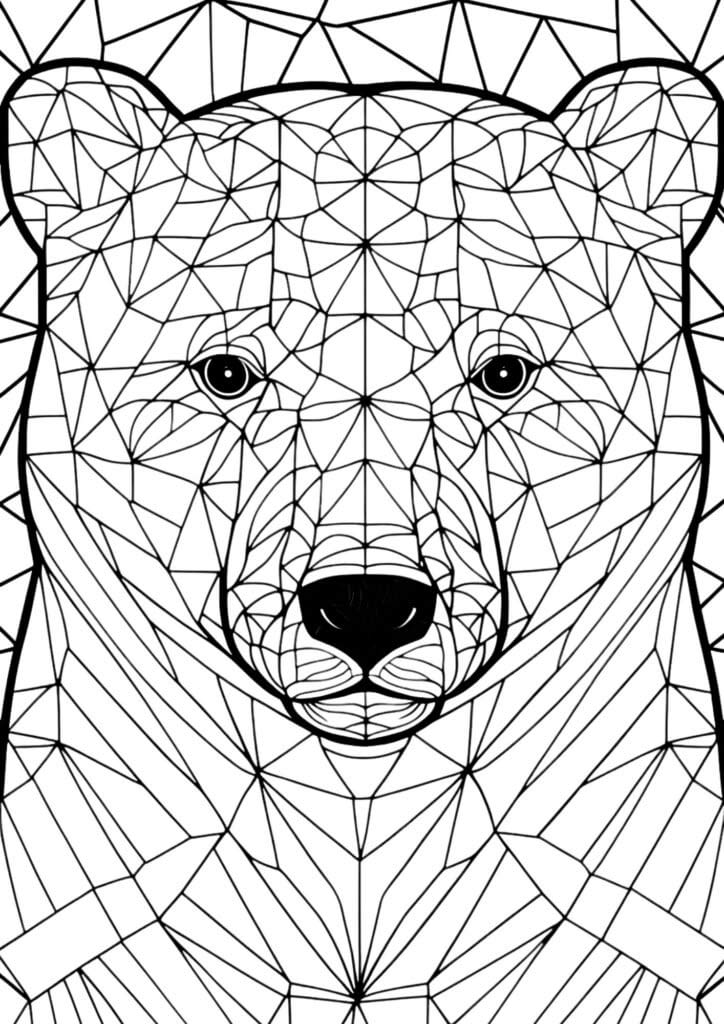 intricate ice bear coloring page