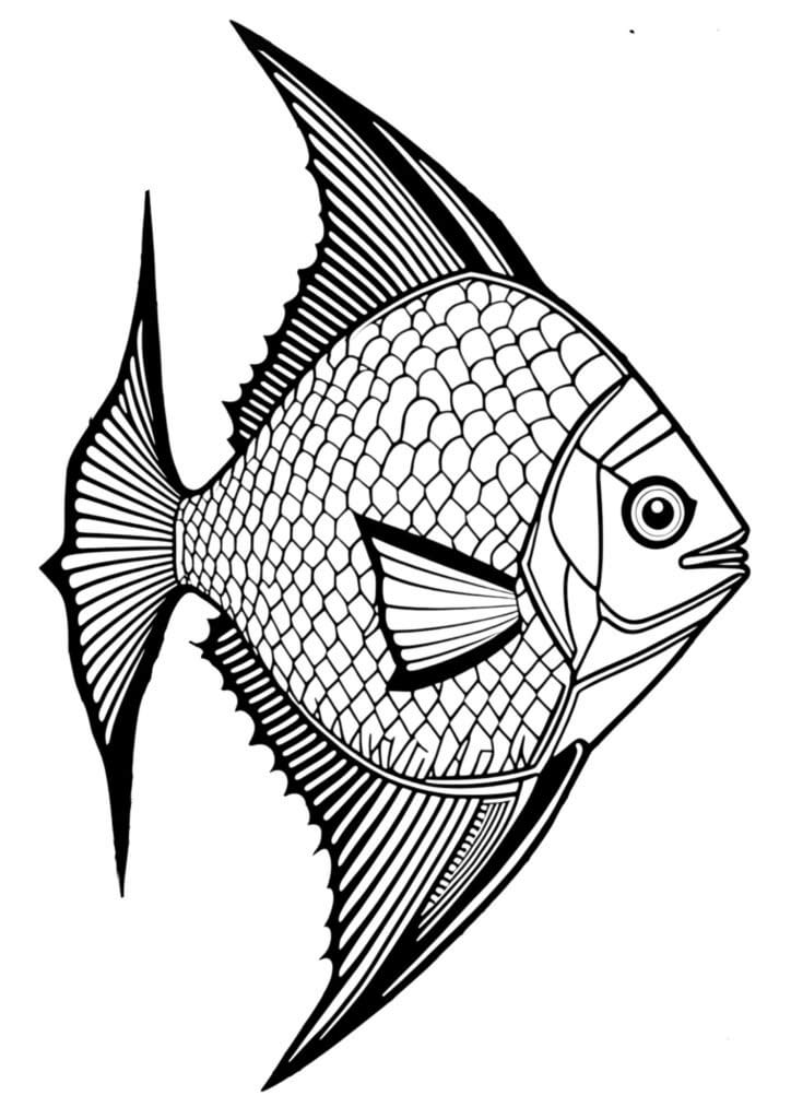 printable fish coloring page for adults
