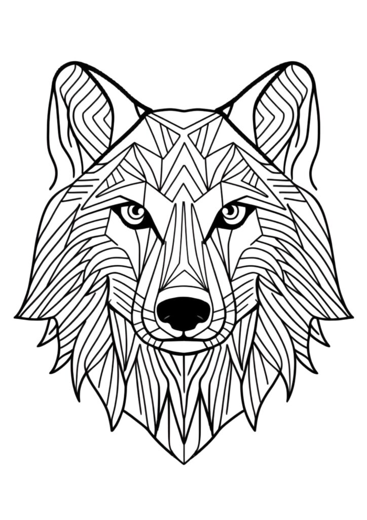 printable wolf coloring page