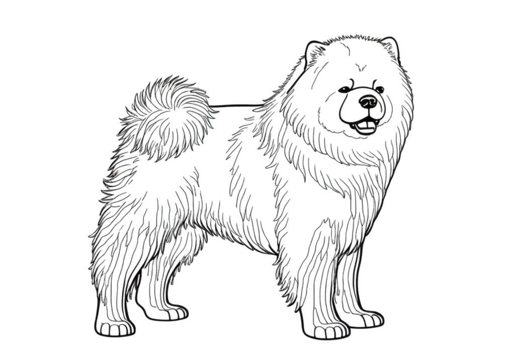 realistic Chow Chow Dog coloring page