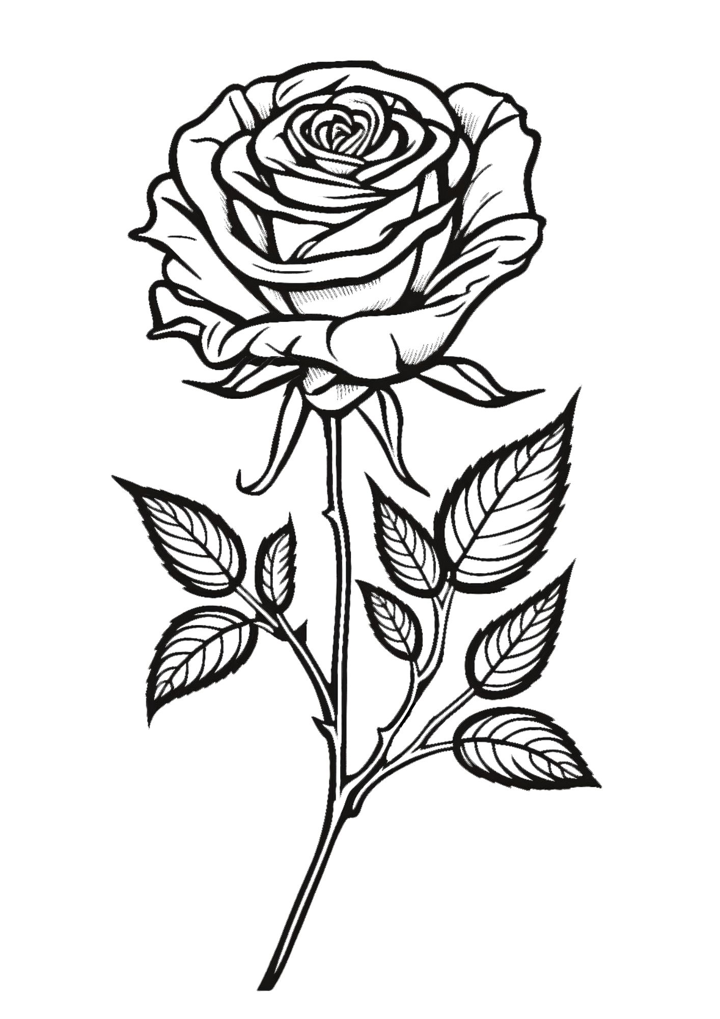 Free Printable Roses Coloring Pages for Adults and Kids - Coloring Oasis